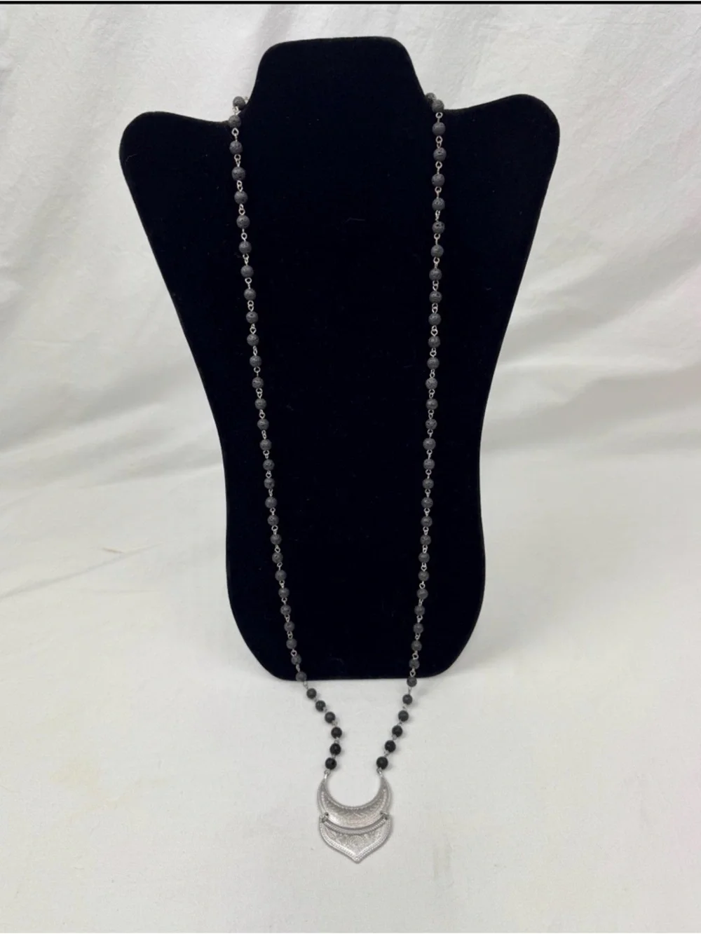 Marlyn Shiff Silver-Tone Crescent Pendant Necklace - Women's Jewelry